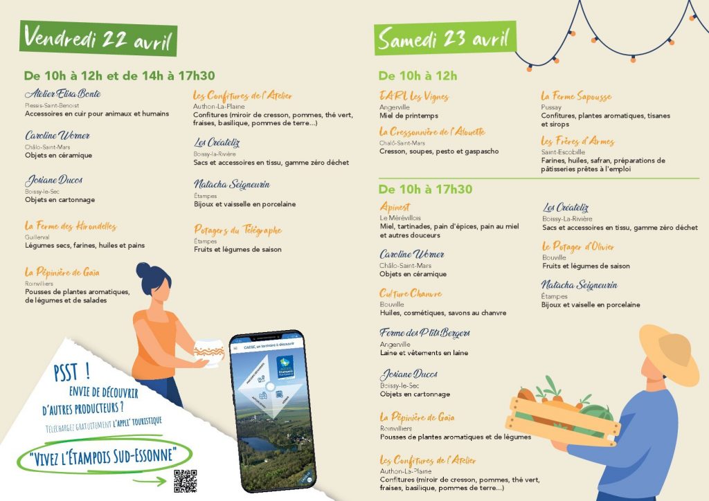 Flyer du programme du marché des producteurs et artisans d'art
